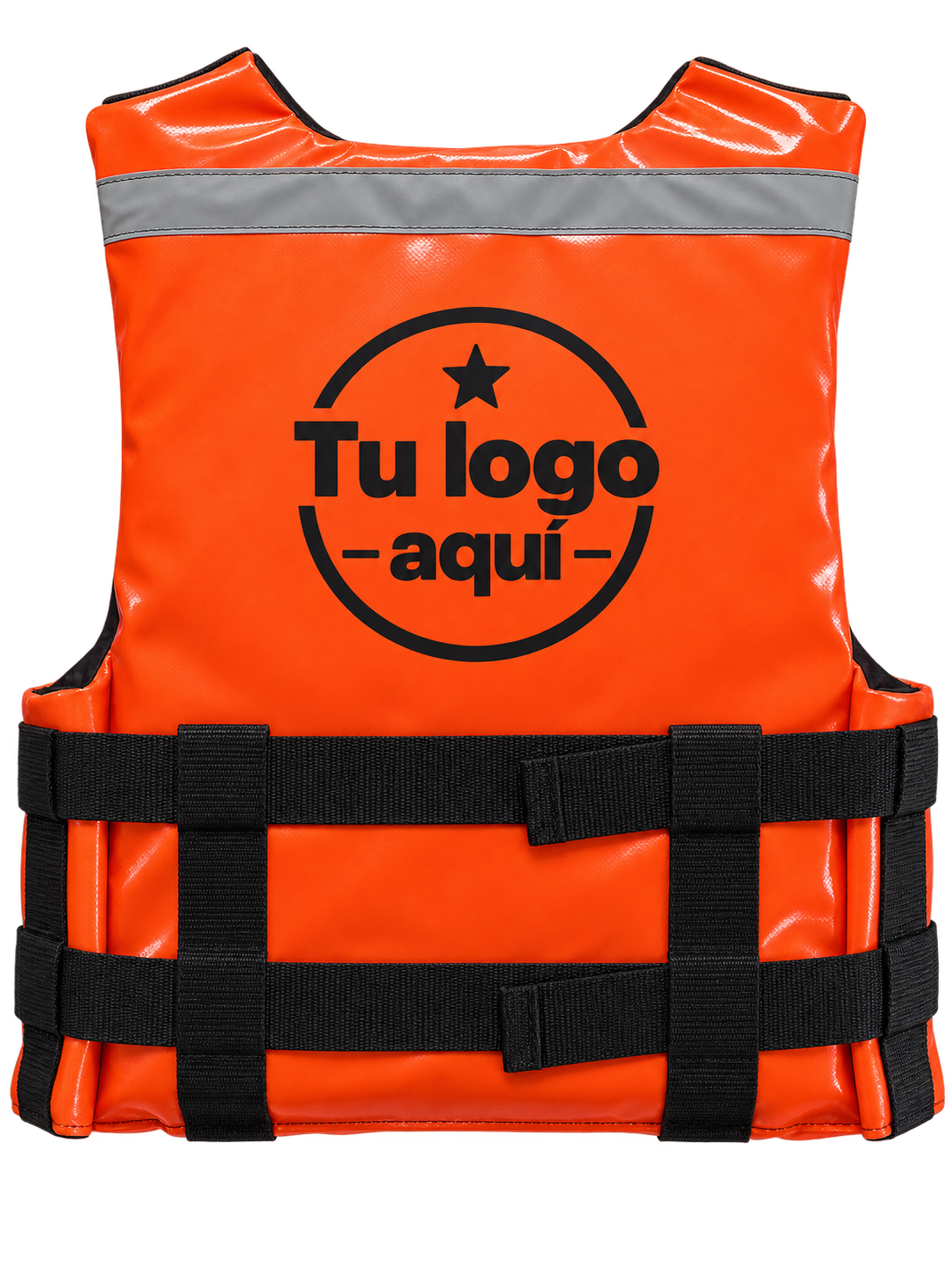 Espalda de chaleco salvavidas recreativo de Lona PVC con muestra Tu logo aquí
